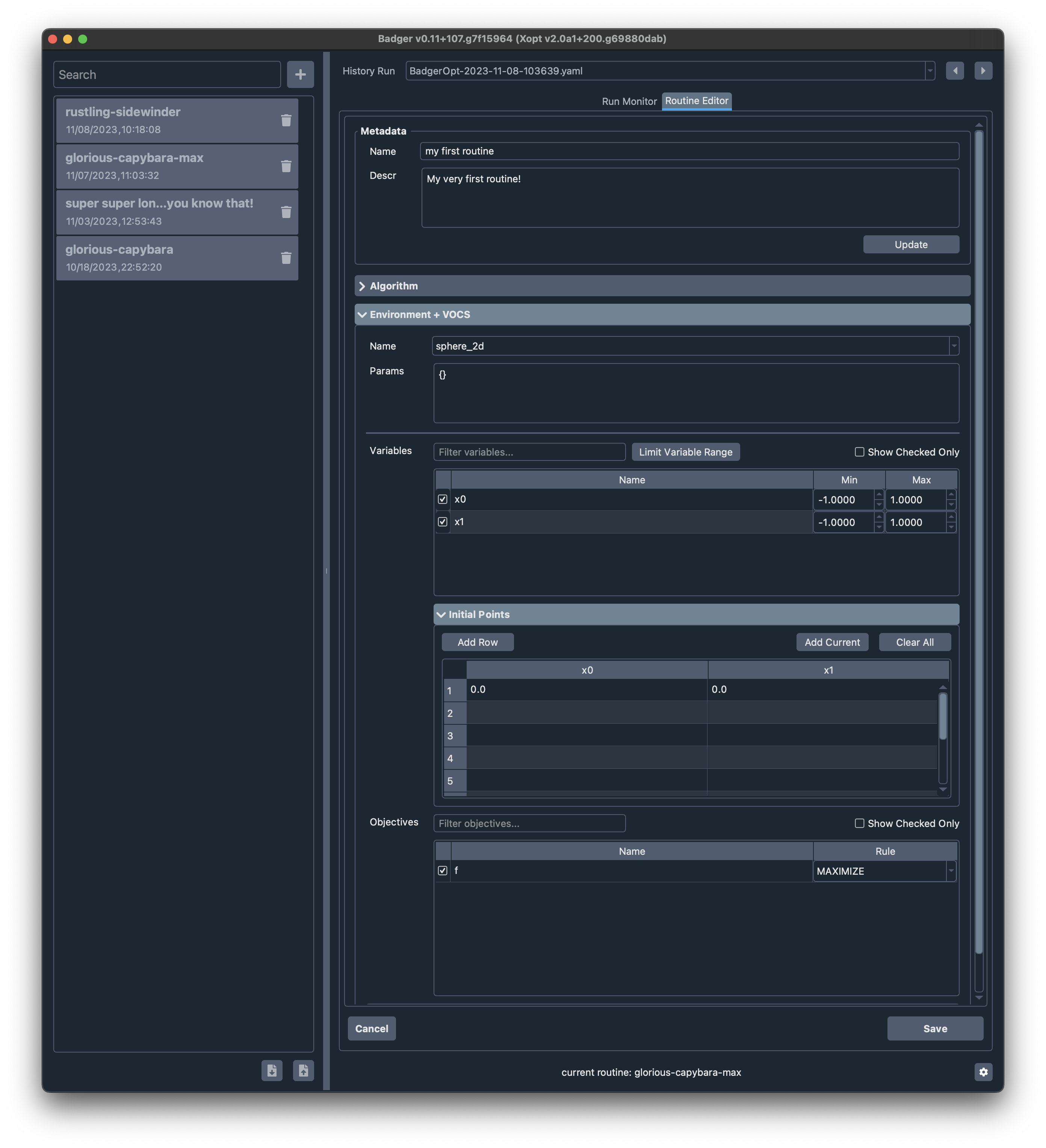 Configure the VOCS