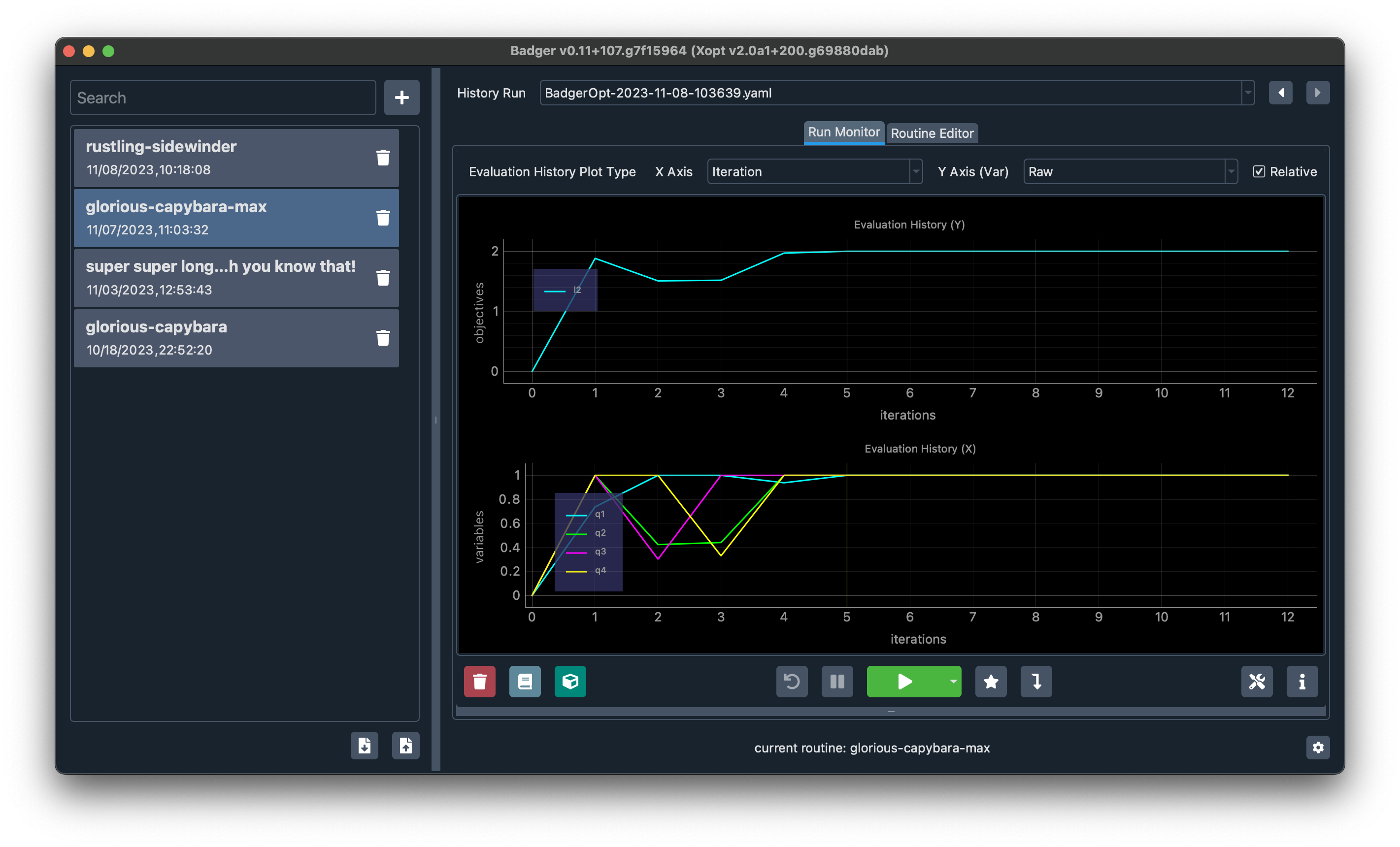 Badger main GUI