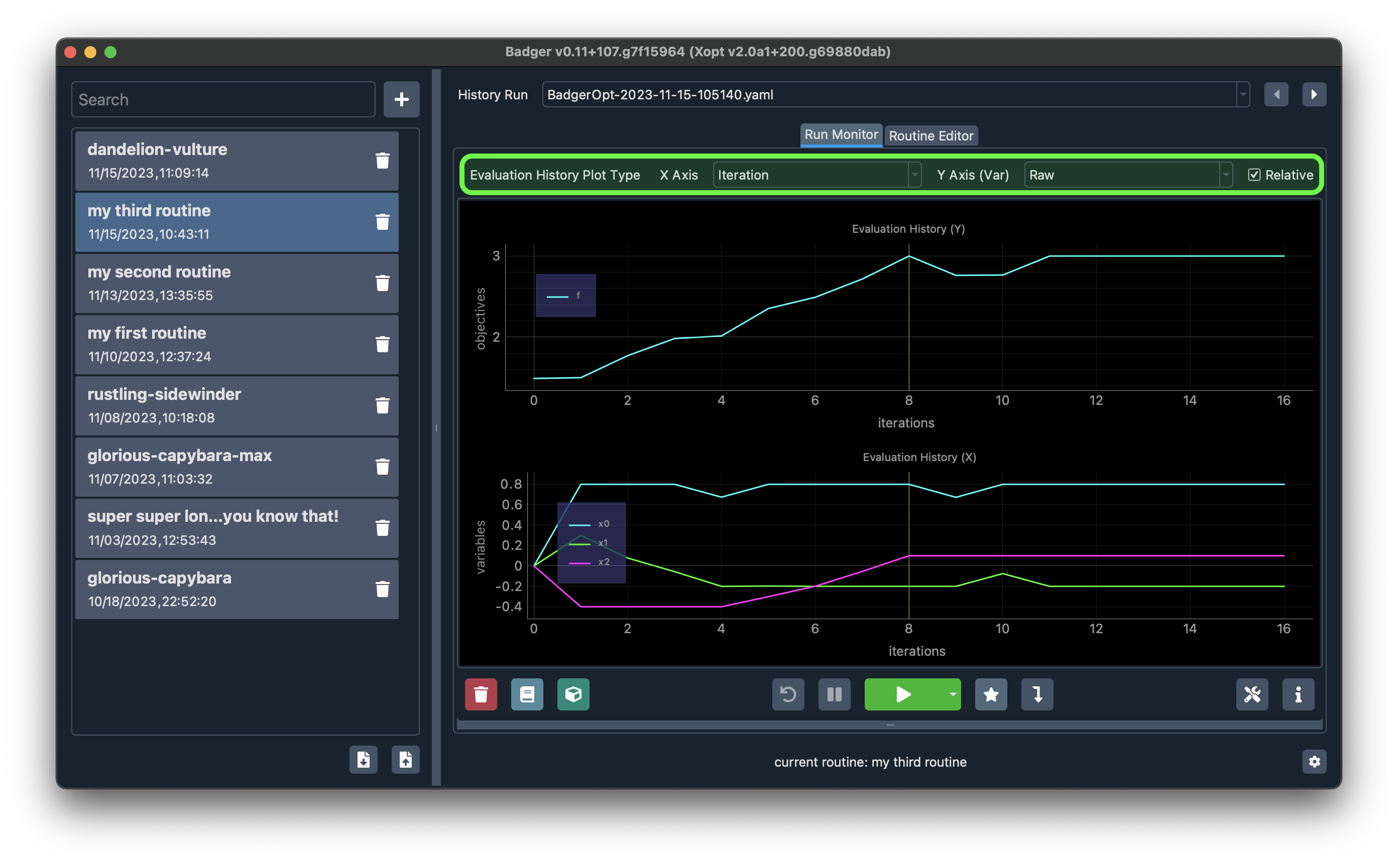 Configure visualization options